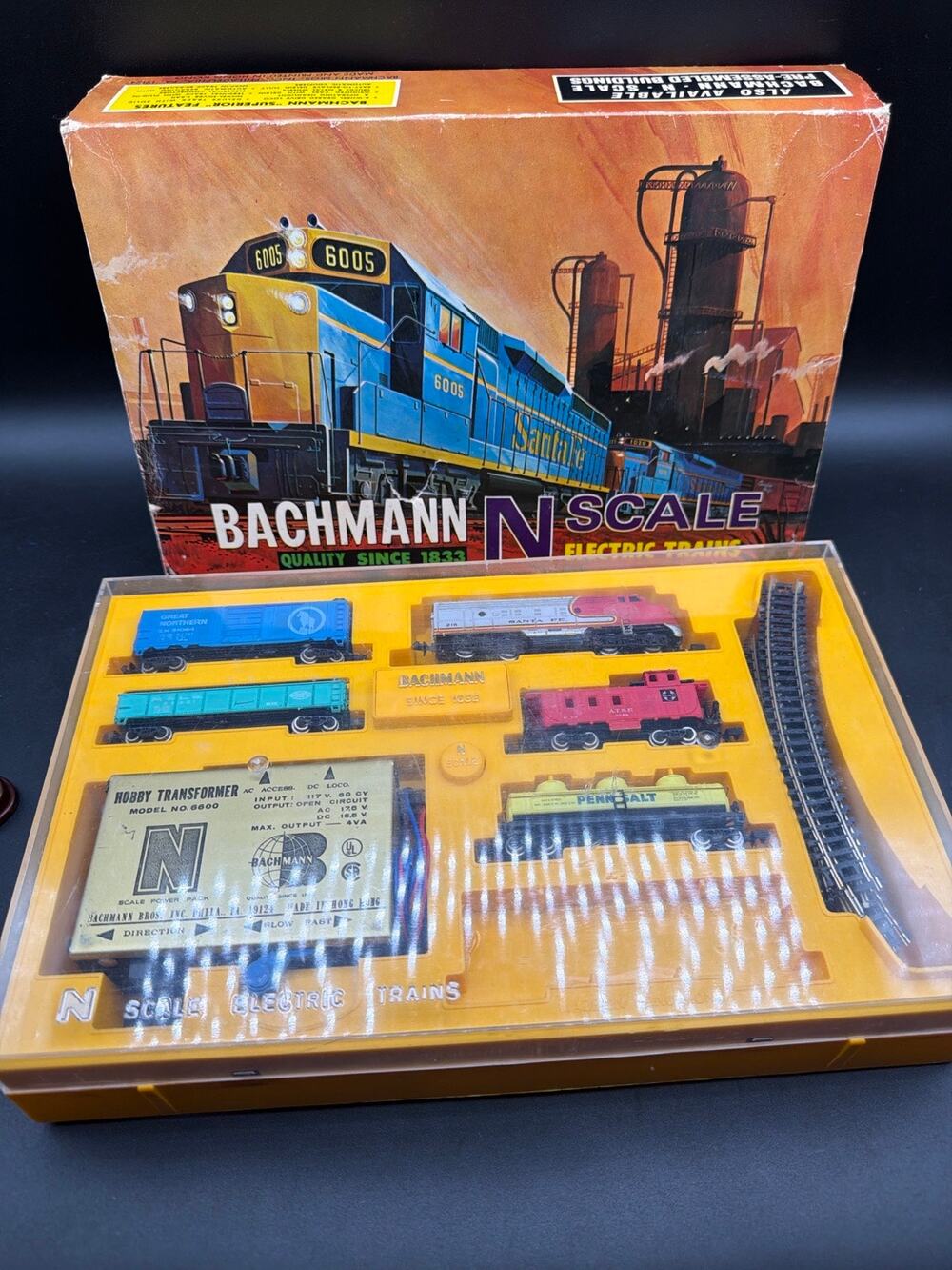 Vintage Bachmann N Scale PCC Trolley PTC #62995 Not Tested Orig Box Papers